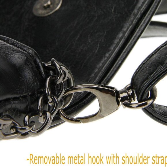 Small Crossbody Cell Phone Purse Gothic Leather Bag Shoulder Travel Purse - Picture 8 of 9